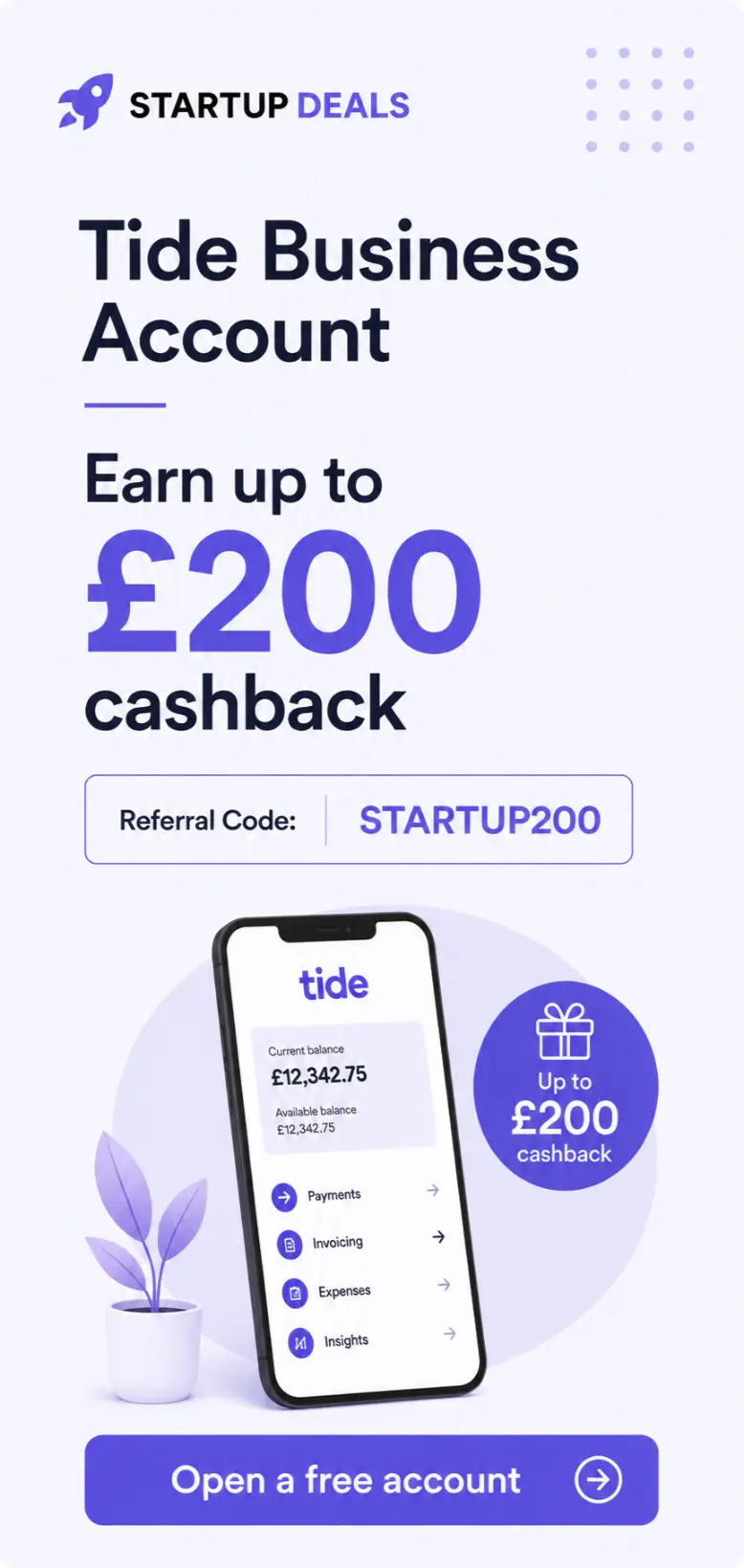 Tide business account for startups